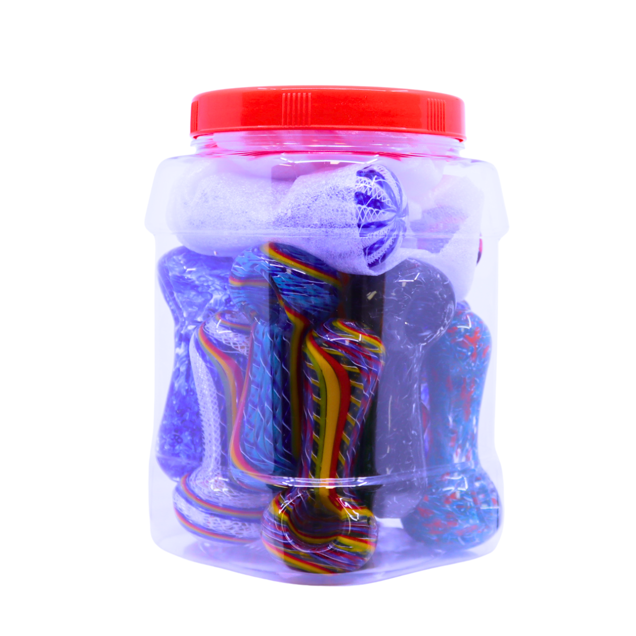 PREMIUM HEAVY HANDPIPE SNAKE LINEN'S MIX SHADE DESIGN 4" JAR OF 17 (JAR-142)